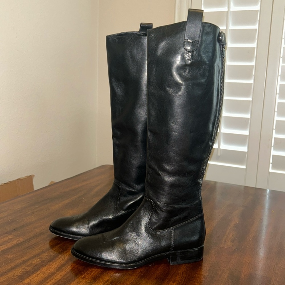KORS Michael Kors knee high equestrian black boots.
